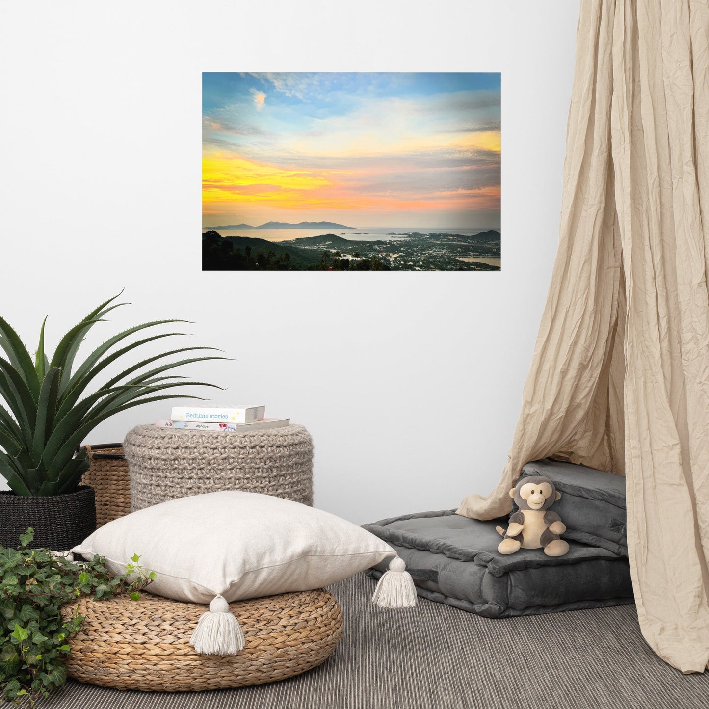 Golden Skies Over Samui – Sunset Poster from Highlander Lookout - Navigate Thailand