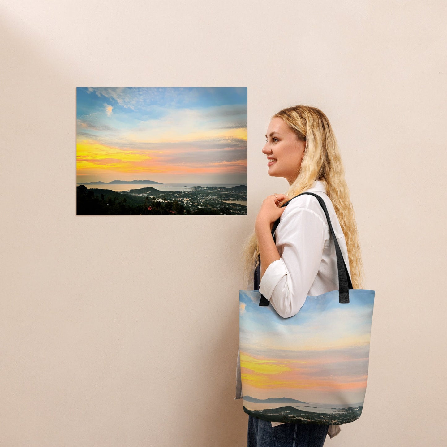 Golden Skies Over Samui – Sunset Poster from Highlander Lookout - Navigate Thailand