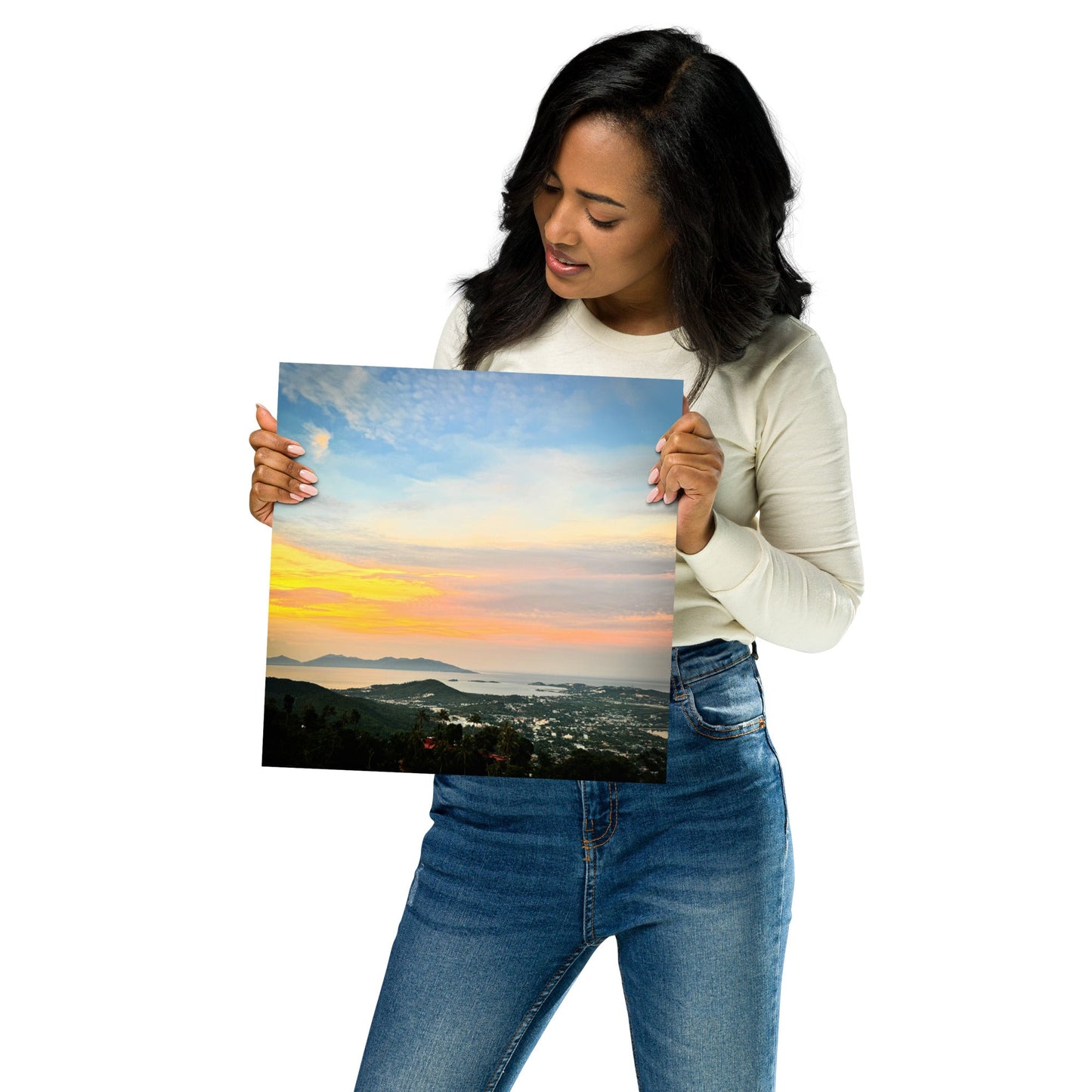 Golden Skies Over Samui – Sunset Poster from Highlander Lookout - Navigate Thailand