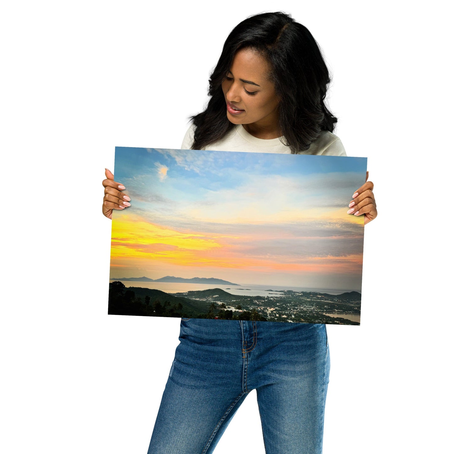 Golden Skies Over Samui – Sunset Poster from Highlander Lookout - Navigate Thailand
