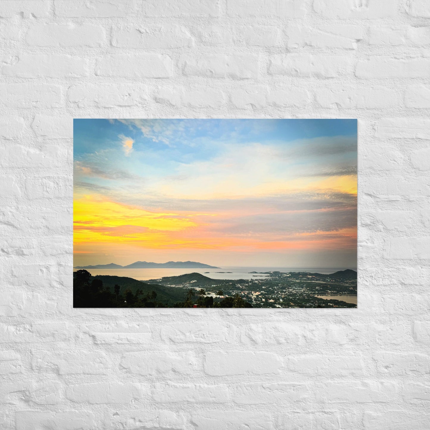 Golden Skies Over Samui – Sunset Poster from Highlander Lookout - Navigate Thailand