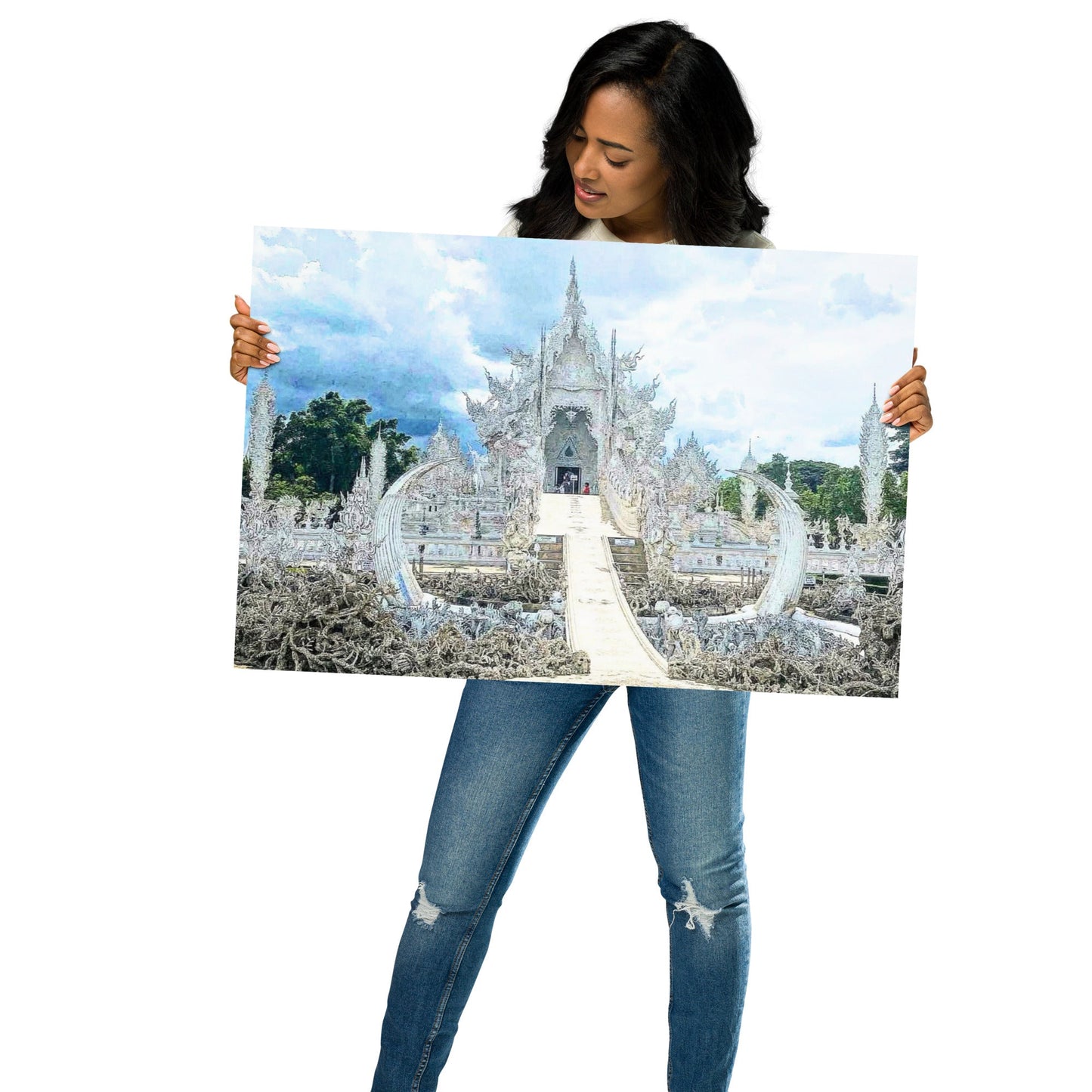Heavenly Vision – The White Temple Poster (Chiang Rai, Thailand) - Navigate Thailand