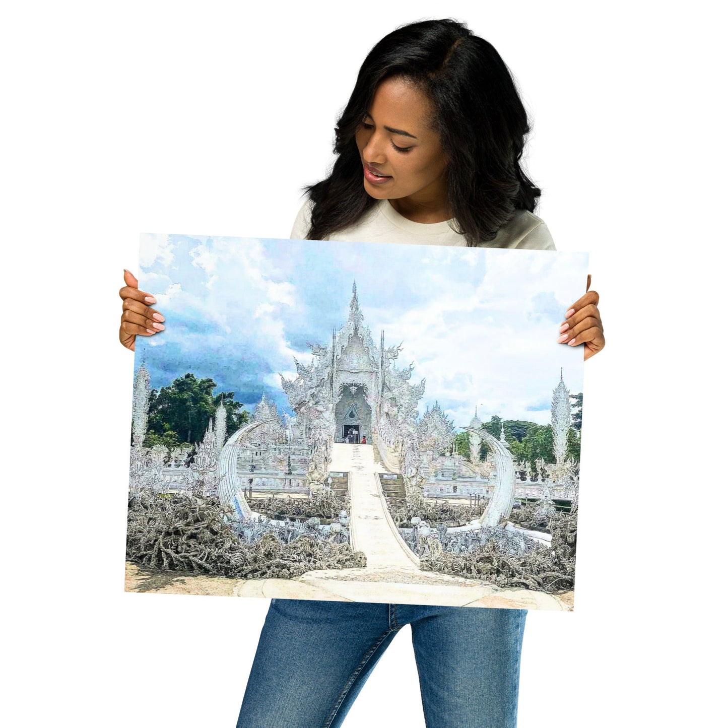 Heavenly Vision – The White Temple Poster (Chiang Rai, Thailand) - Navigate Thailand