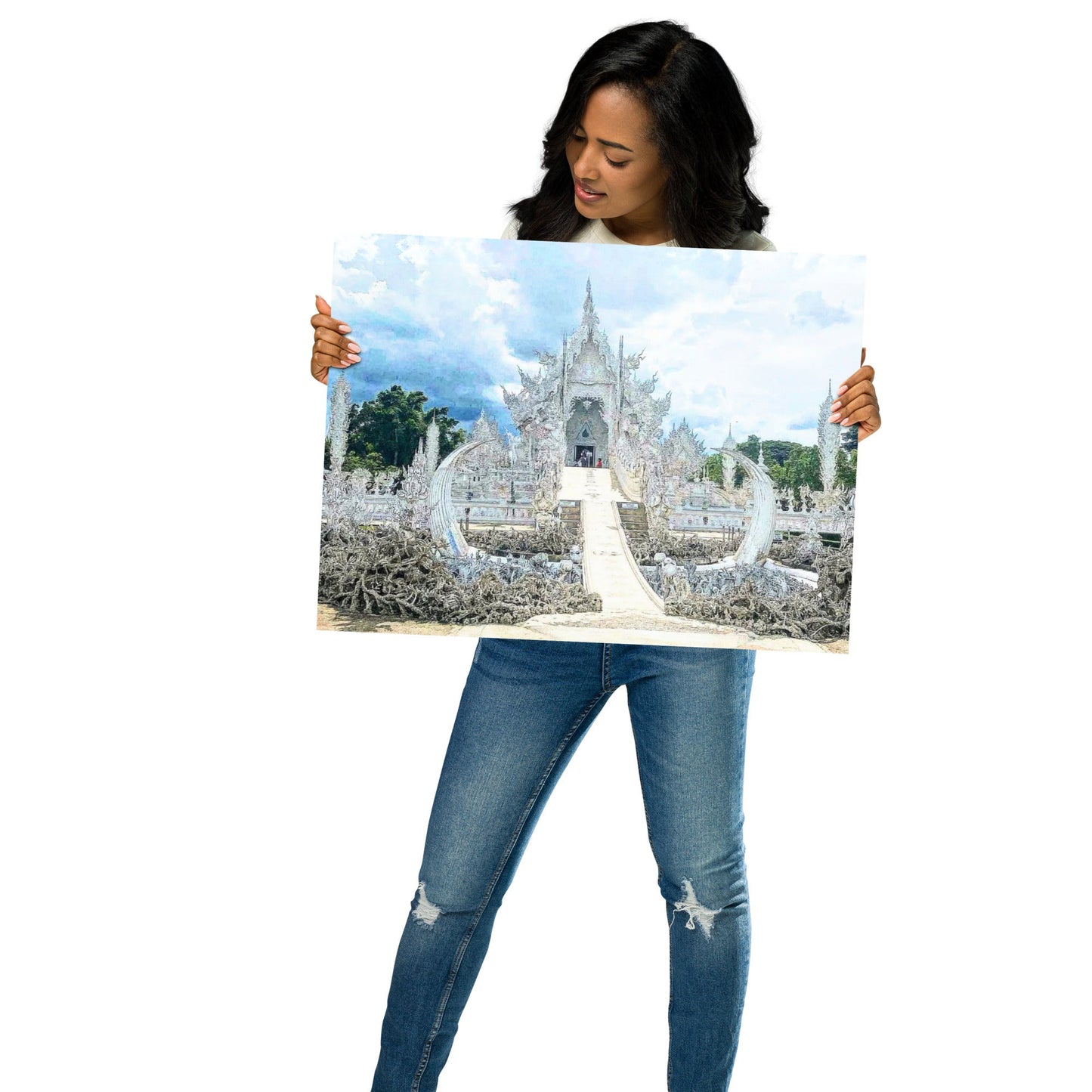 Heavenly Vision – The White Temple Poster (Chiang Rai, Thailand) - Navigate Thailand