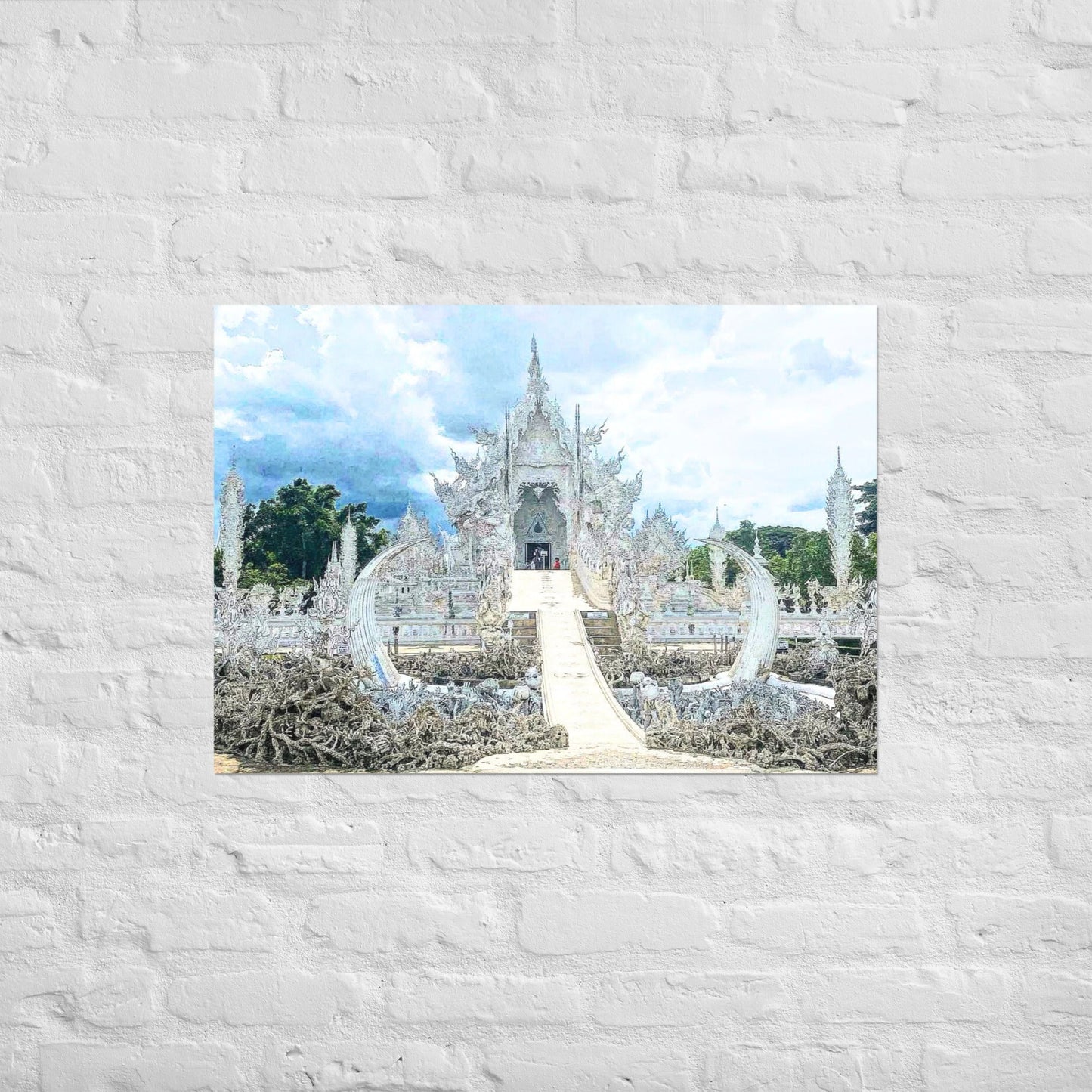 Heavenly Vision – The White Temple Poster (Chiang Rai, Thailand) - Navigate Thailand