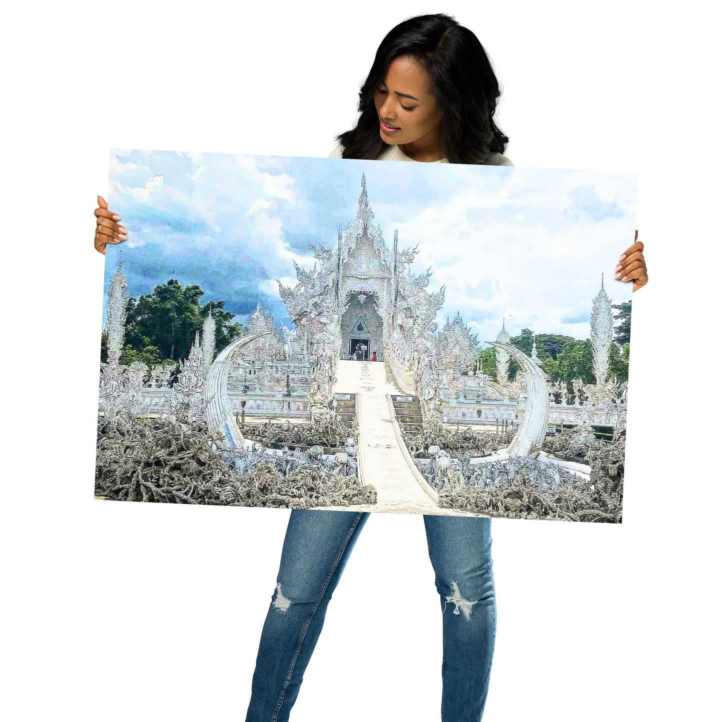 Heavenly Vision – The White Temple Poster (Chiang Rai, Thailand) - Navigate Thailand