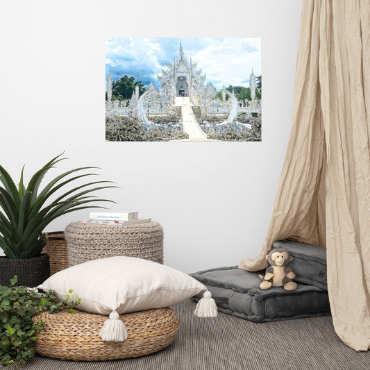 Heavenly Vision – The White Temple Poster (Chiang Rai, Thailand) - Navigate Thailand