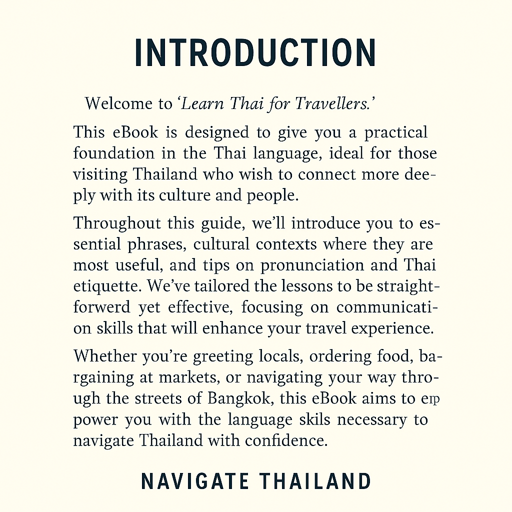Learn Thai for Travellers - Navigate Thailand