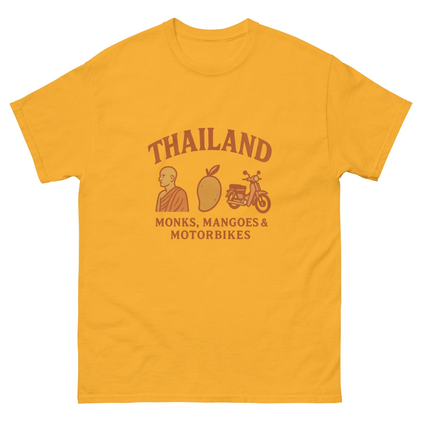 Monks, Mangoes & Motorbikes Unisex T-Shirt - Navigate Thailand