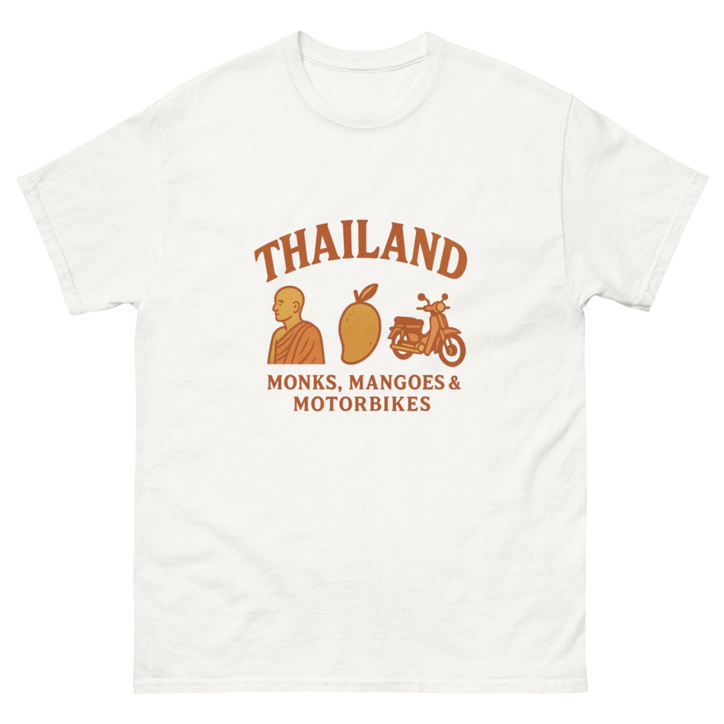 Monks, Mangoes & Motorbikes Unisex T-Shirt - Navigate Thailand