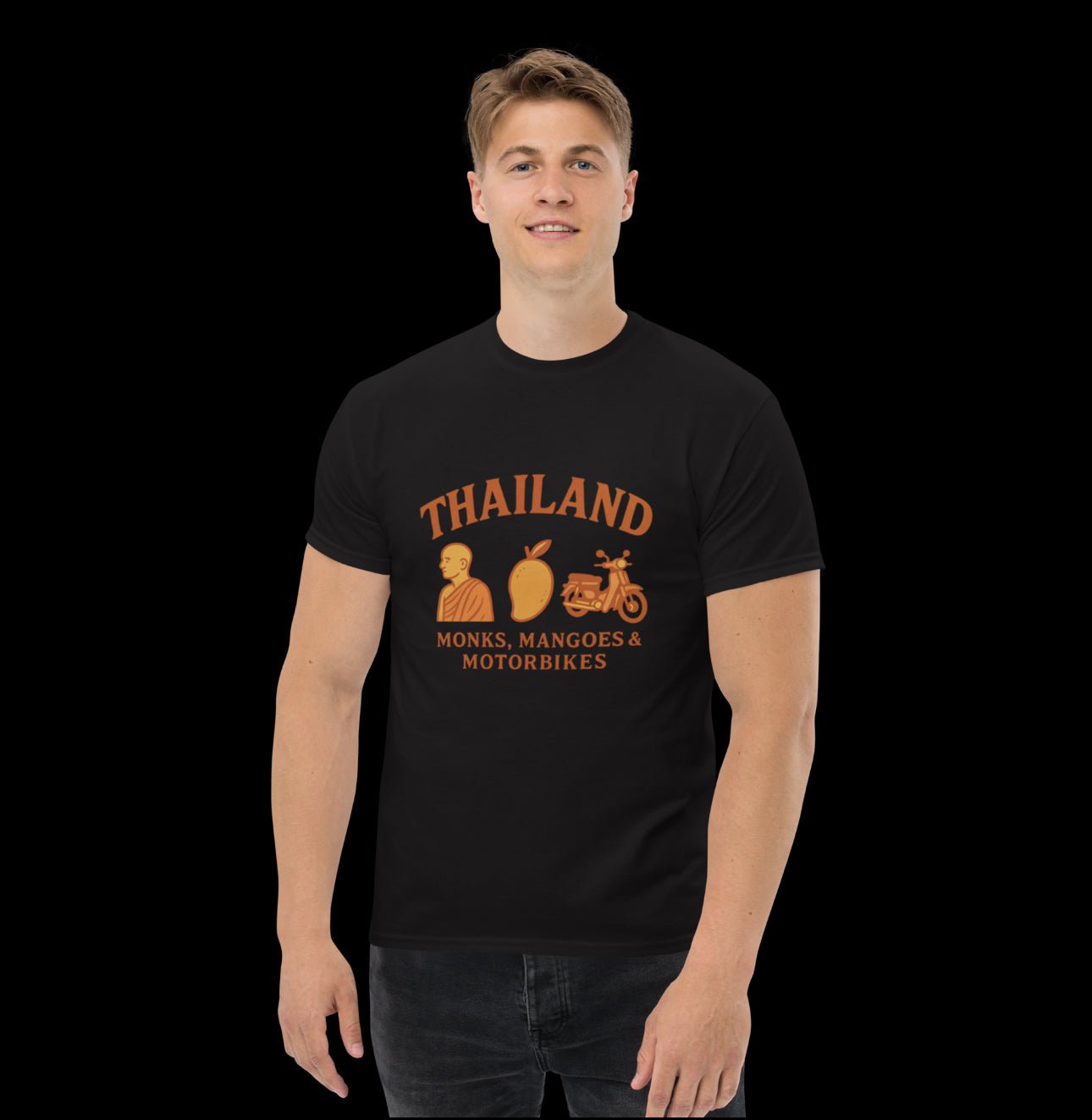 Monks, Mangoes & Motorbikes Unisex T-Shirt - Navigate Thailand