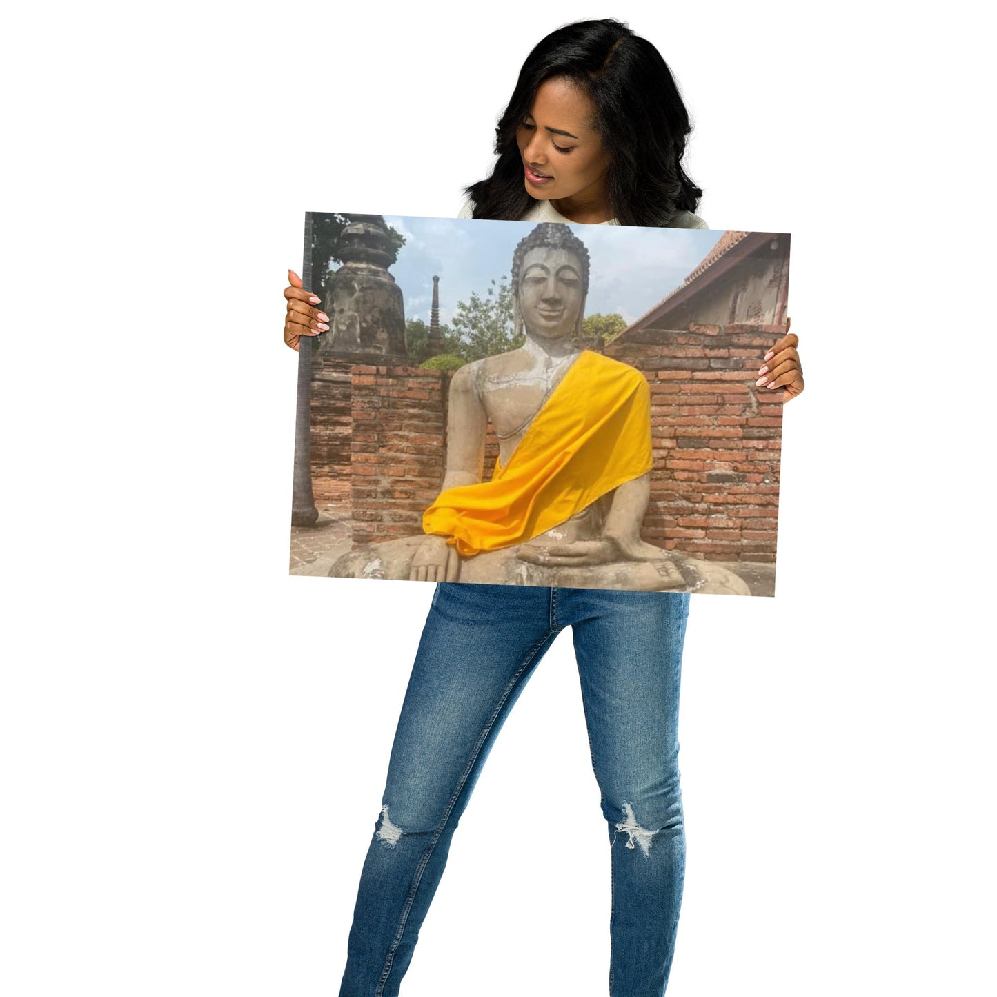 Silent Grace of Ayutthaya – Buddha Statue Poster (Thailand) - Navigate Thailand