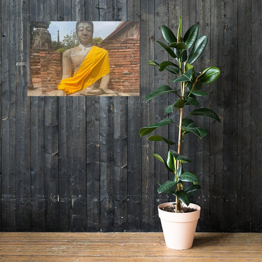 Silent Grace of Ayutthaya – Buddha Statue Poster (Thailand) - Navigate Thailand