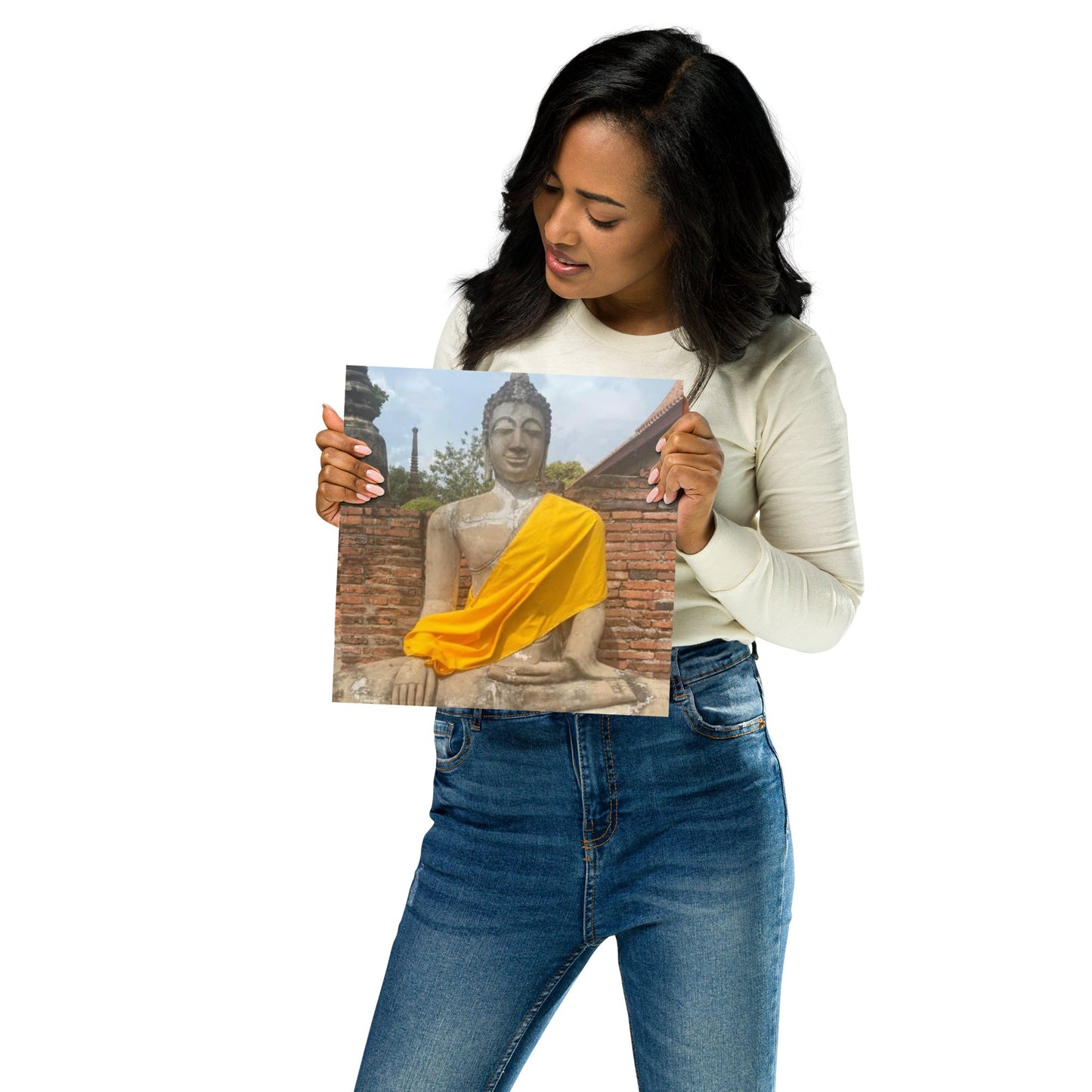 Silent Grace of Ayutthaya – Buddha Statue Poster (Thailand) - Navigate Thailand