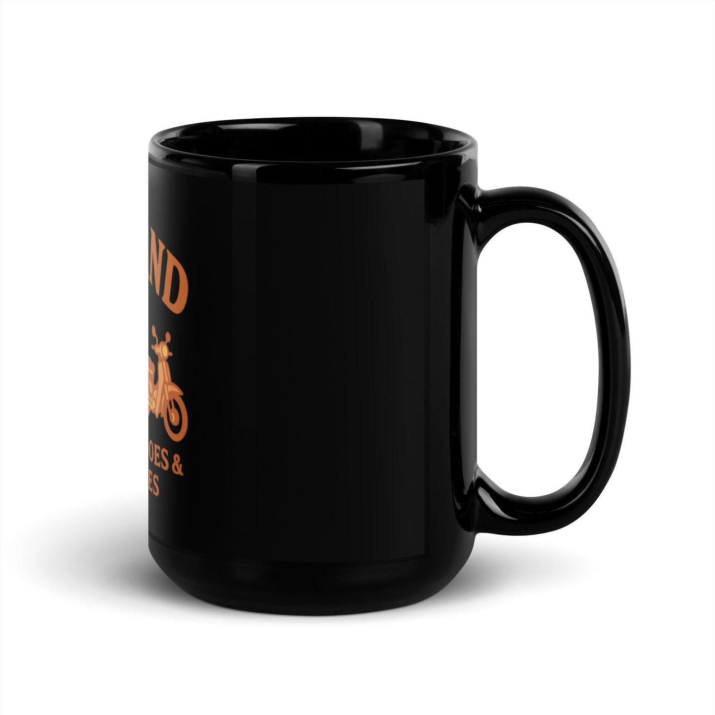 Thailand Monks, Mangoes & Motorbikes Black Glossy Mug - Navigate Thailand