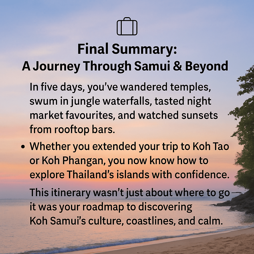 The Best 5 - Day Koh Samui Itinerary + Optional 2 - Day Koh Tao or Koh Phangan Extension - Navigate Thailand
