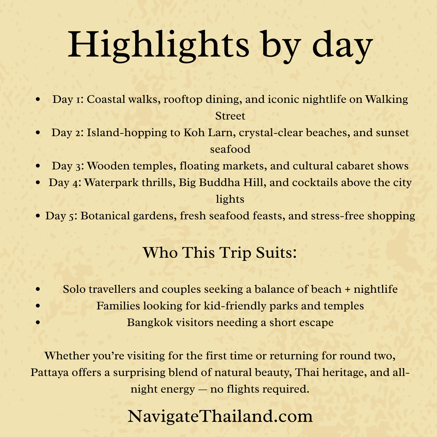 The Best 5 - Day Pattaya Itinerary - Navigate Thailand