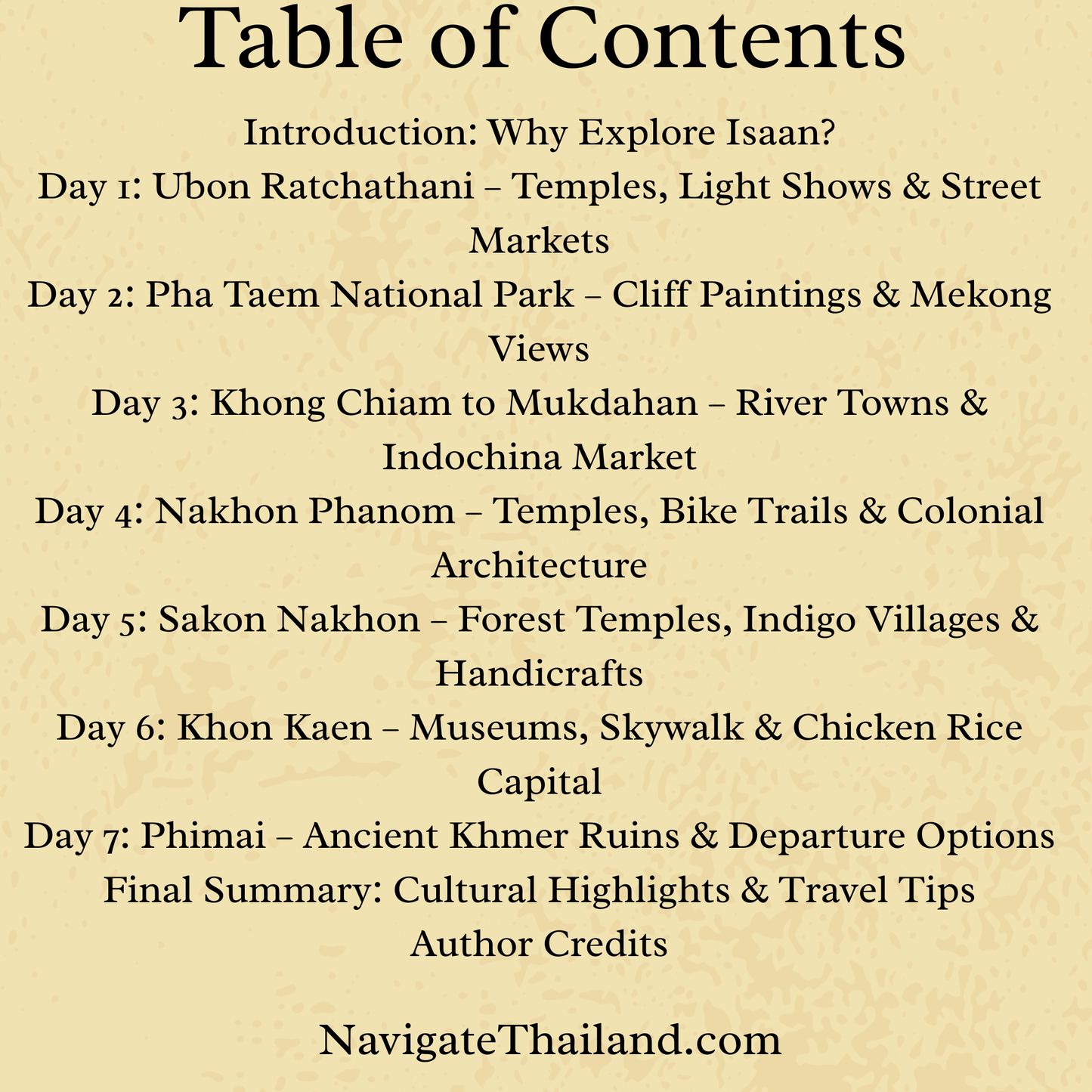 The Best 7 - Day Isaan Itinerary - Navigate Thailand