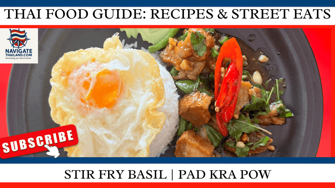 Picture of stir fry basil. Thumbnail for Thai food guide traditional recipes & street eats. Stir fry basil. Pad kra pow