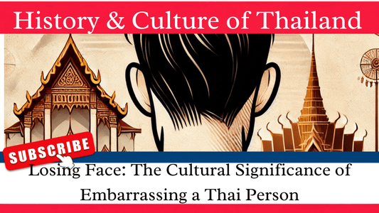 Traditional Thai picture with temples and man. Thumbnail for History & culture of Thailand: losing face: the cultural significance of embarrassing a Thai person