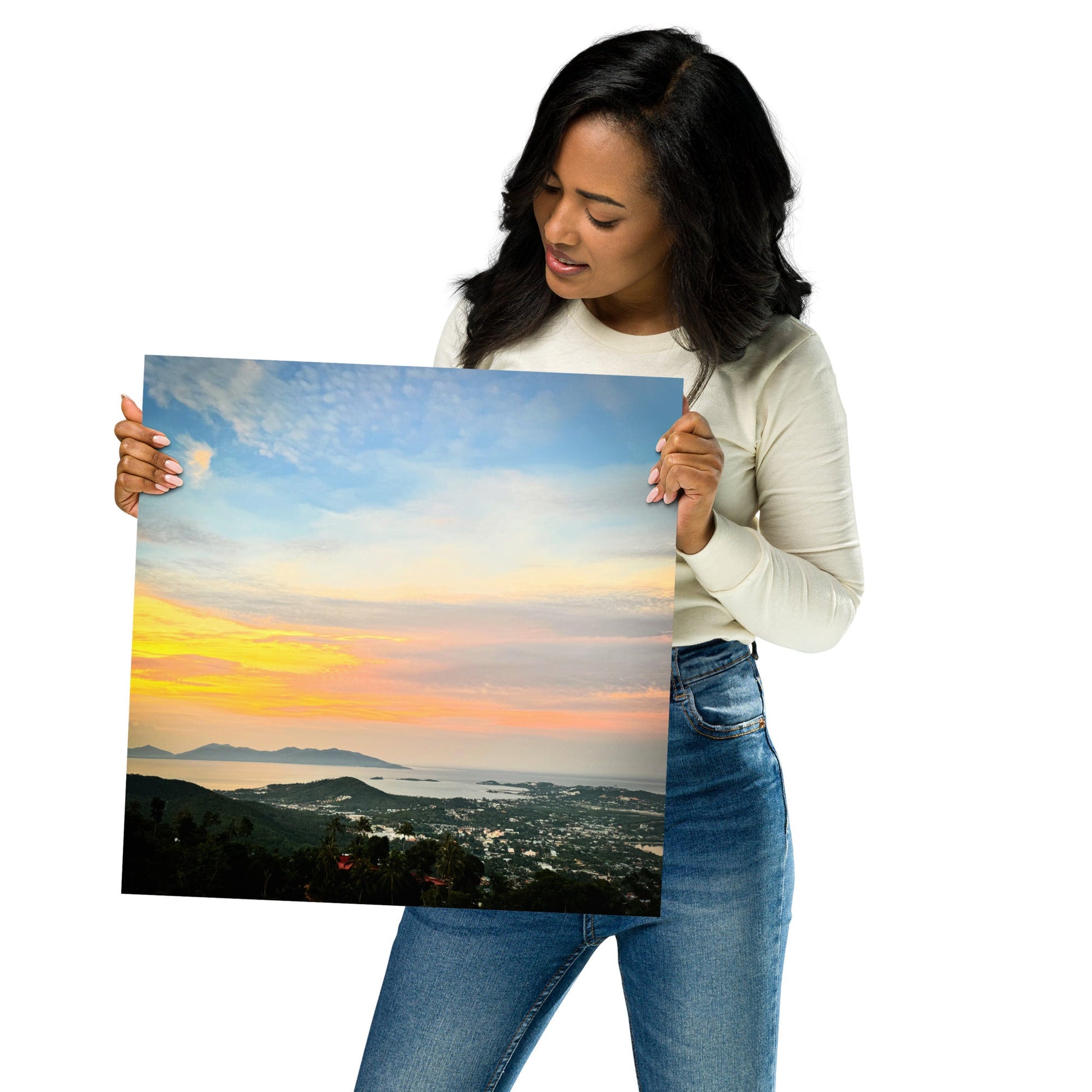 Golden Skies Over Samui – Sunset Poster from Highlander Lookout - Navigate Thailand
