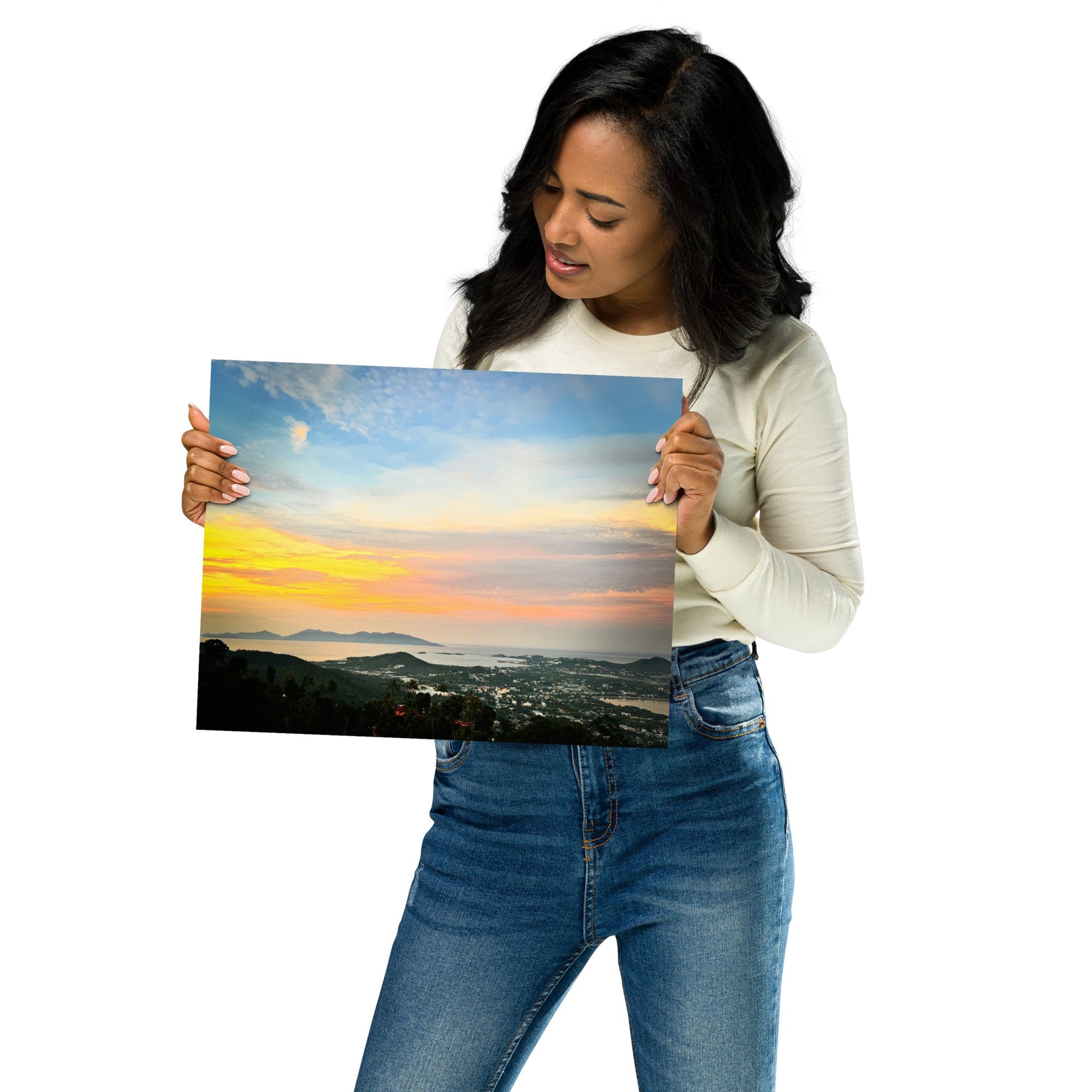 Golden Skies Over Samui – Sunset Poster from Highlander Lookout - Navigate Thailand