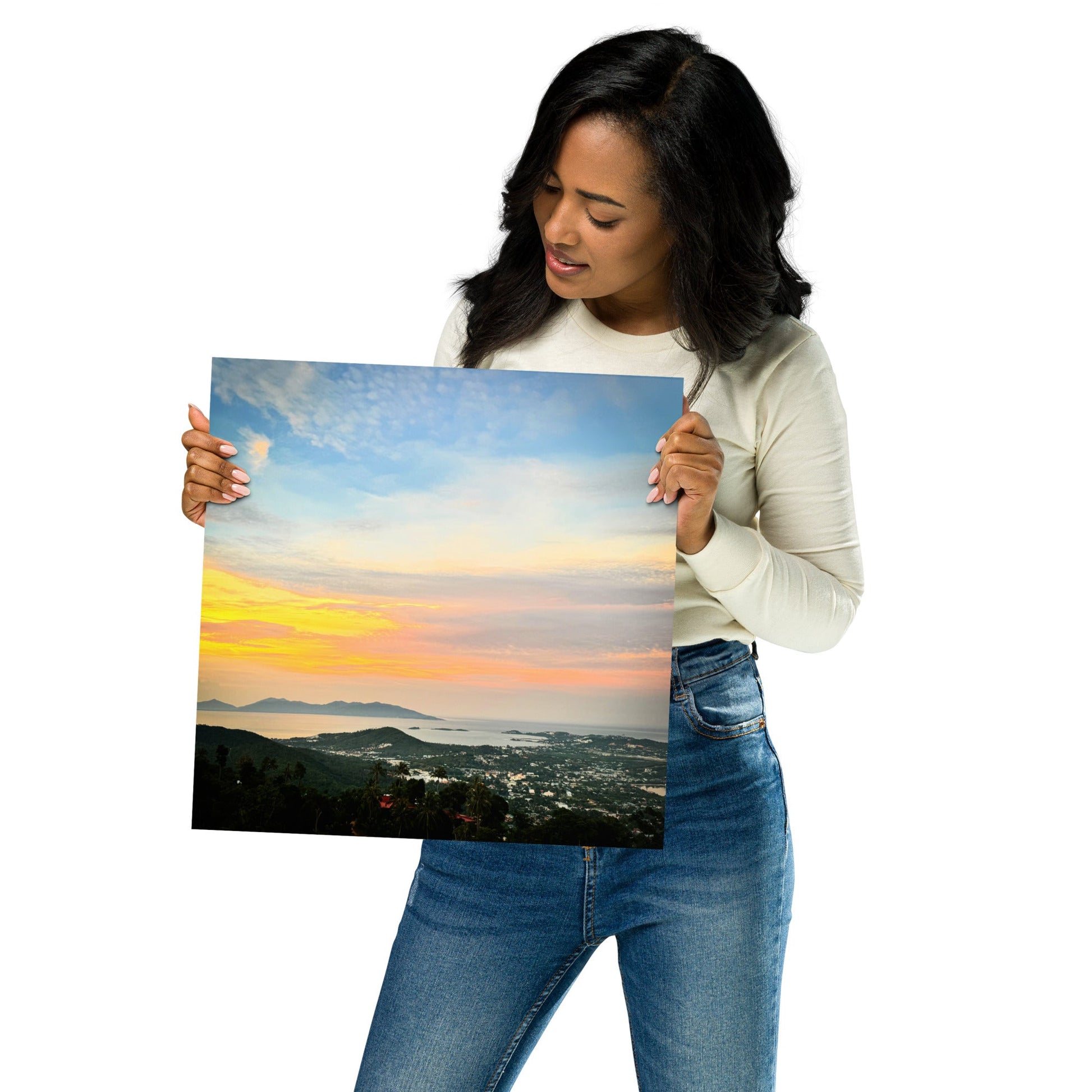 Golden Skies Over Samui – Sunset Poster from Highlander Lookout - Navigate Thailand