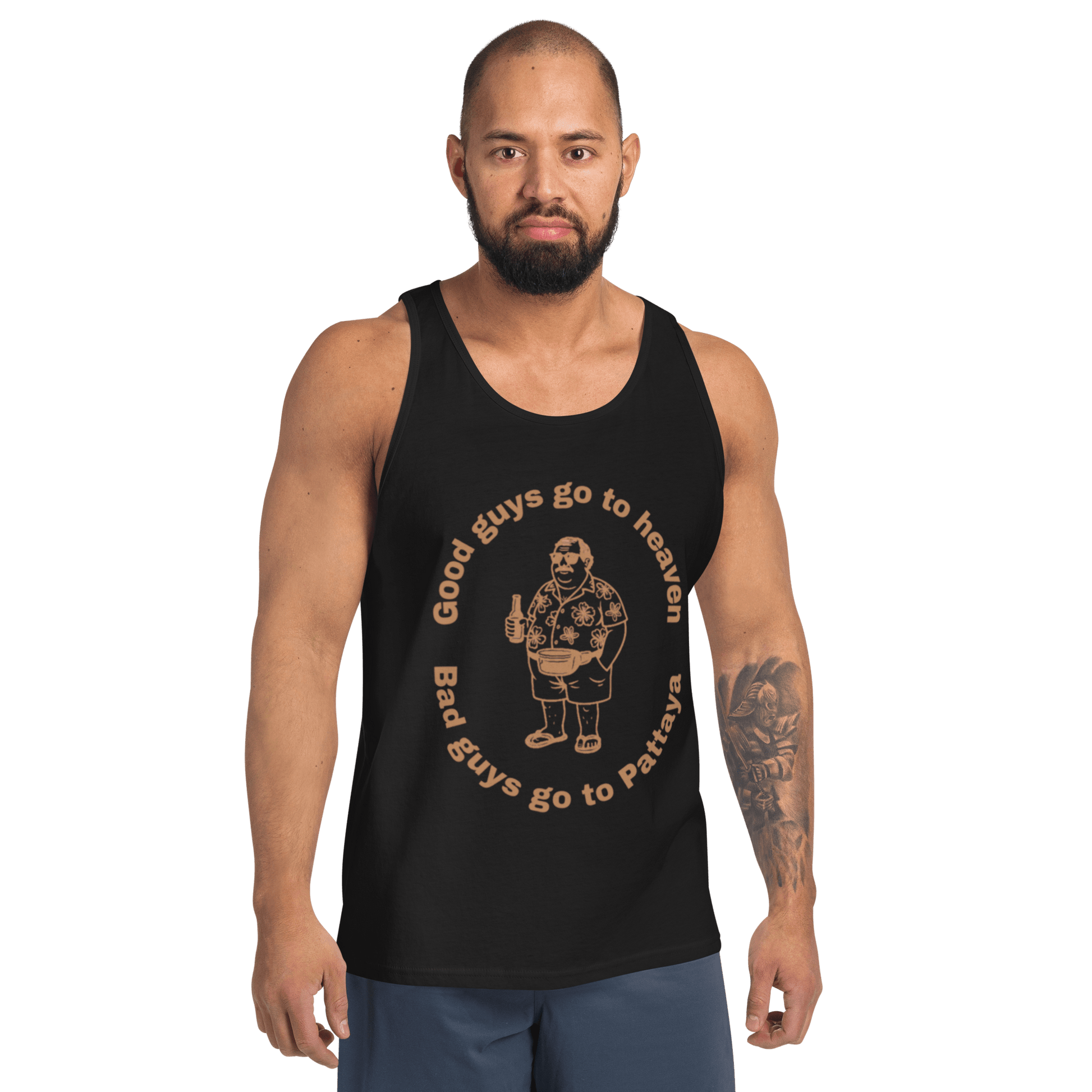 Good guys go to heaven bad guys go to Pattaya Unisex Singlet - Navigate Thailand