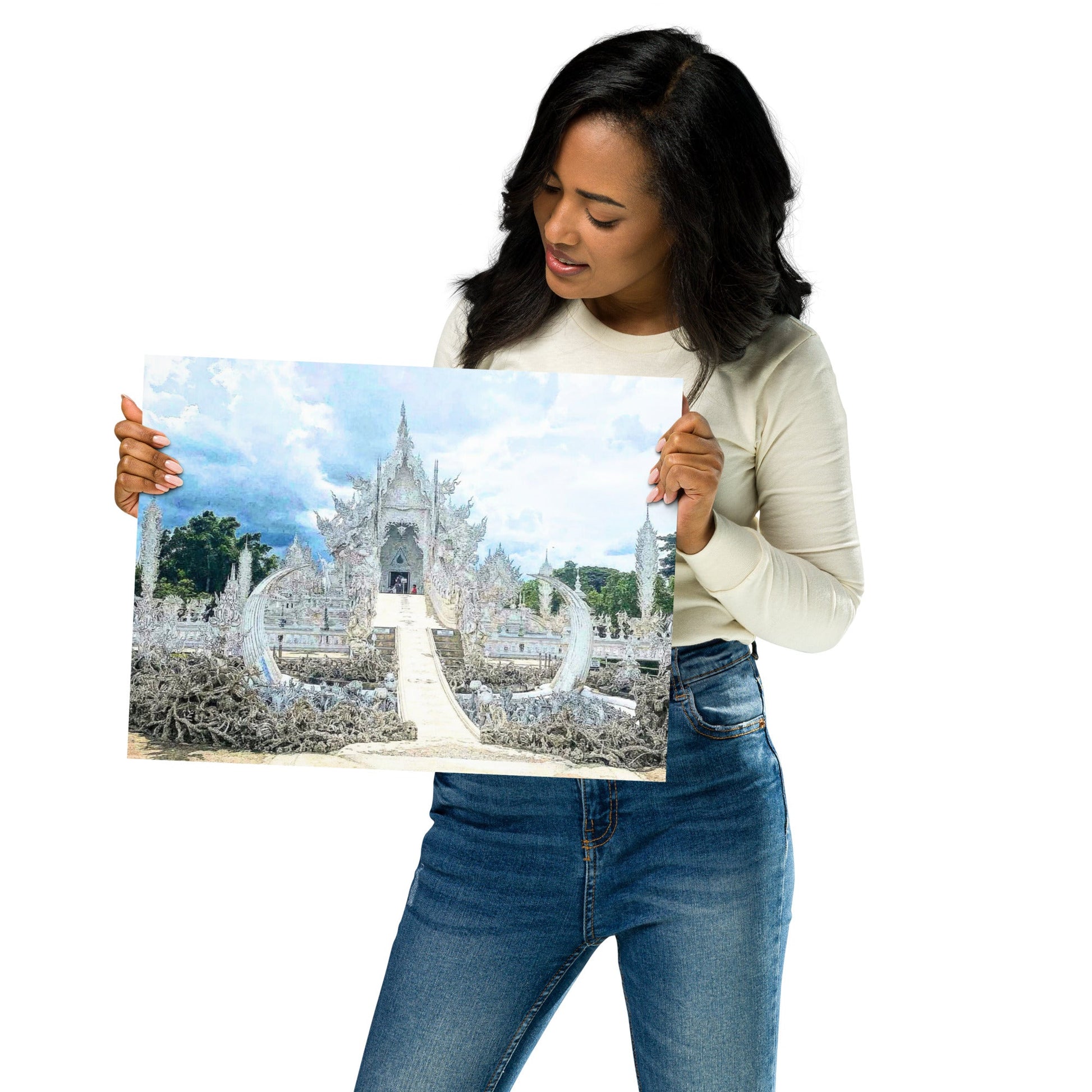Heavenly Vision – The White Temple Poster (Chiang Rai, Thailand) - Navigate Thailand