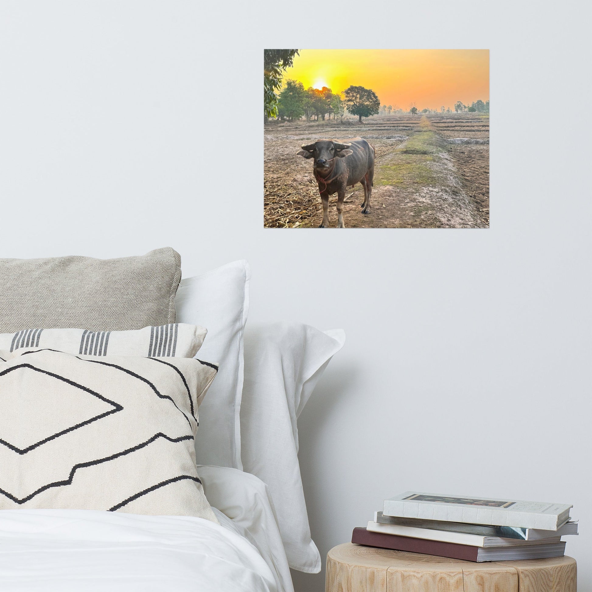 Isaan Soul – Buffalo at Sunrise Poster - Navigate Thailand
