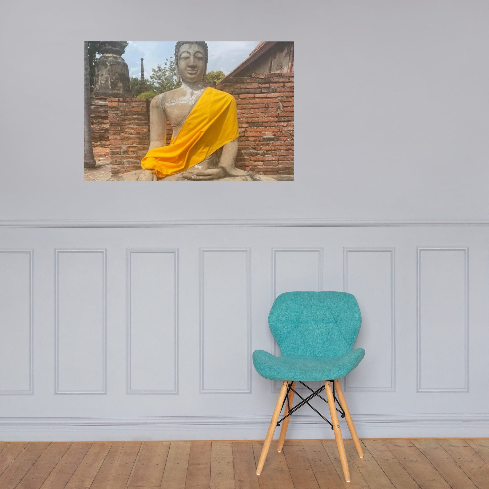 Silent Grace of Ayutthaya – Buddha Statue Poster (Thailand) - Navigate Thailand