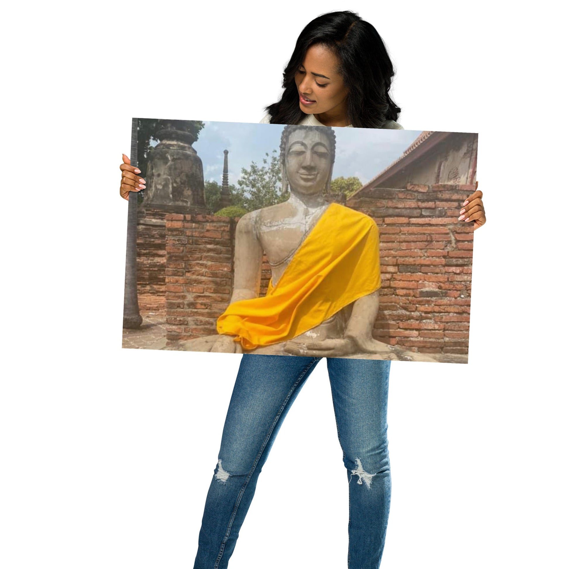Silent Grace of Ayutthaya – Buddha Statue Poster (Thailand) - Navigate Thailand
