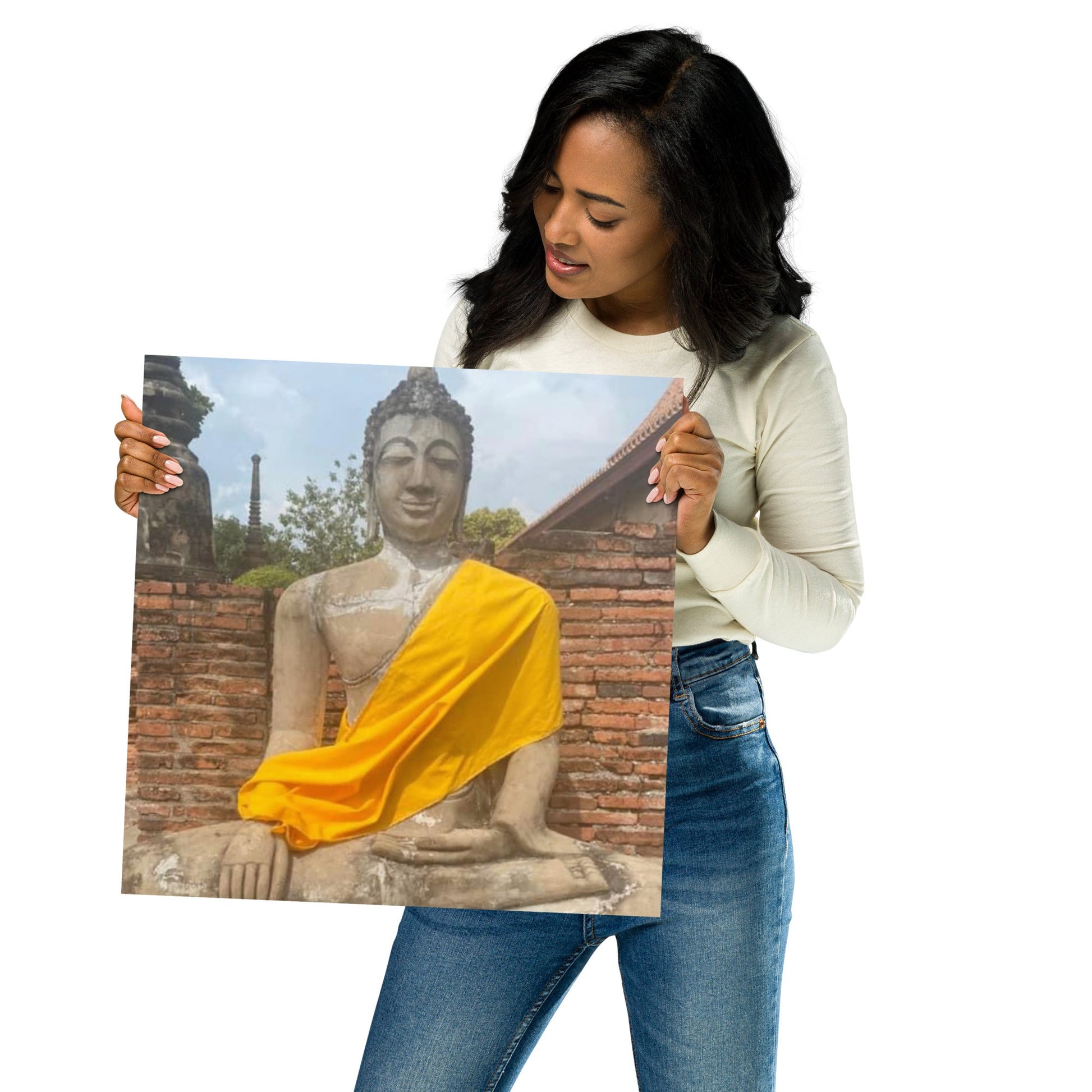 Silent Grace of Ayutthaya – Buddha Statue Poster (Thailand) - Navigate Thailand