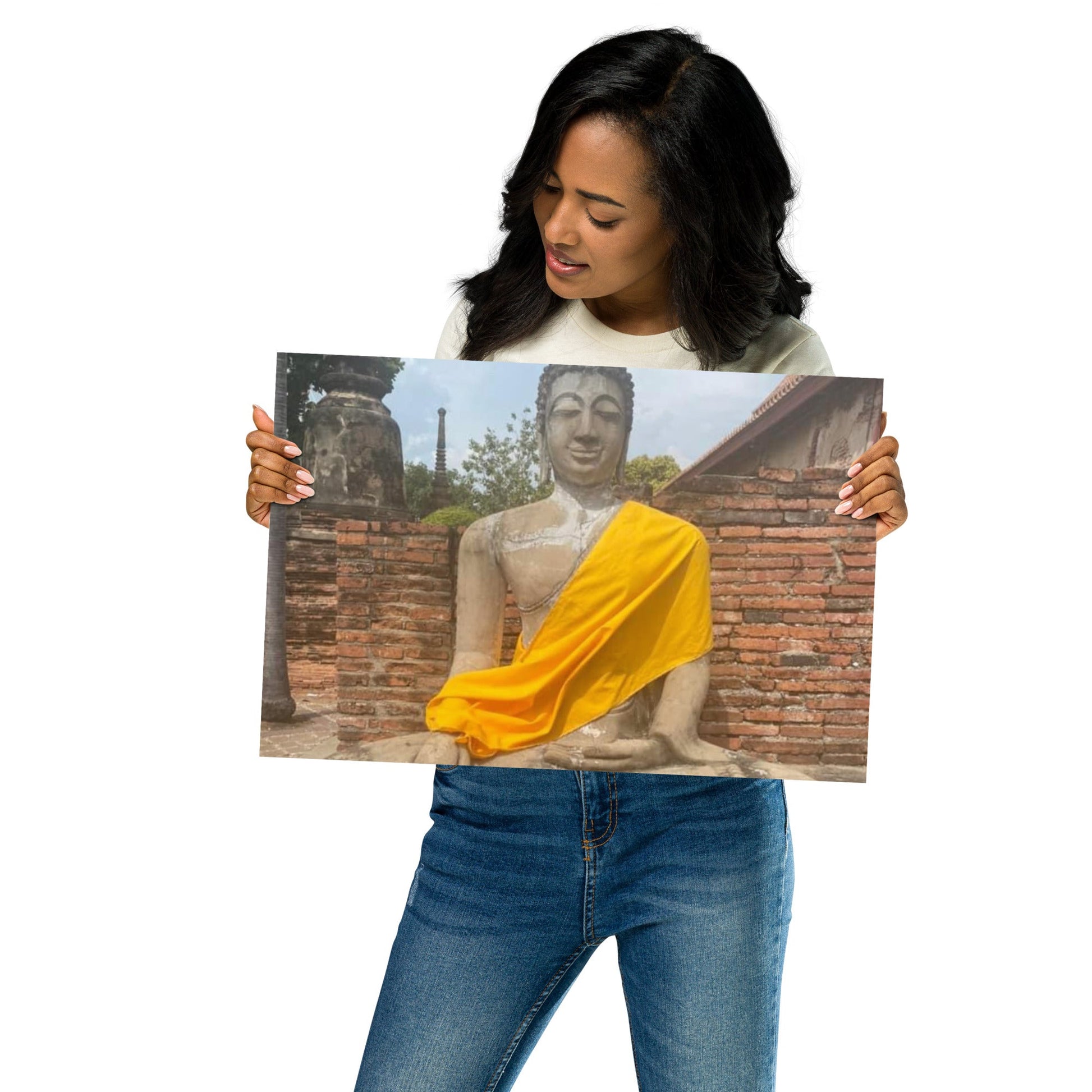 Silent Grace of Ayutthaya – Buddha Statue Poster (Thailand) - Navigate Thailand
