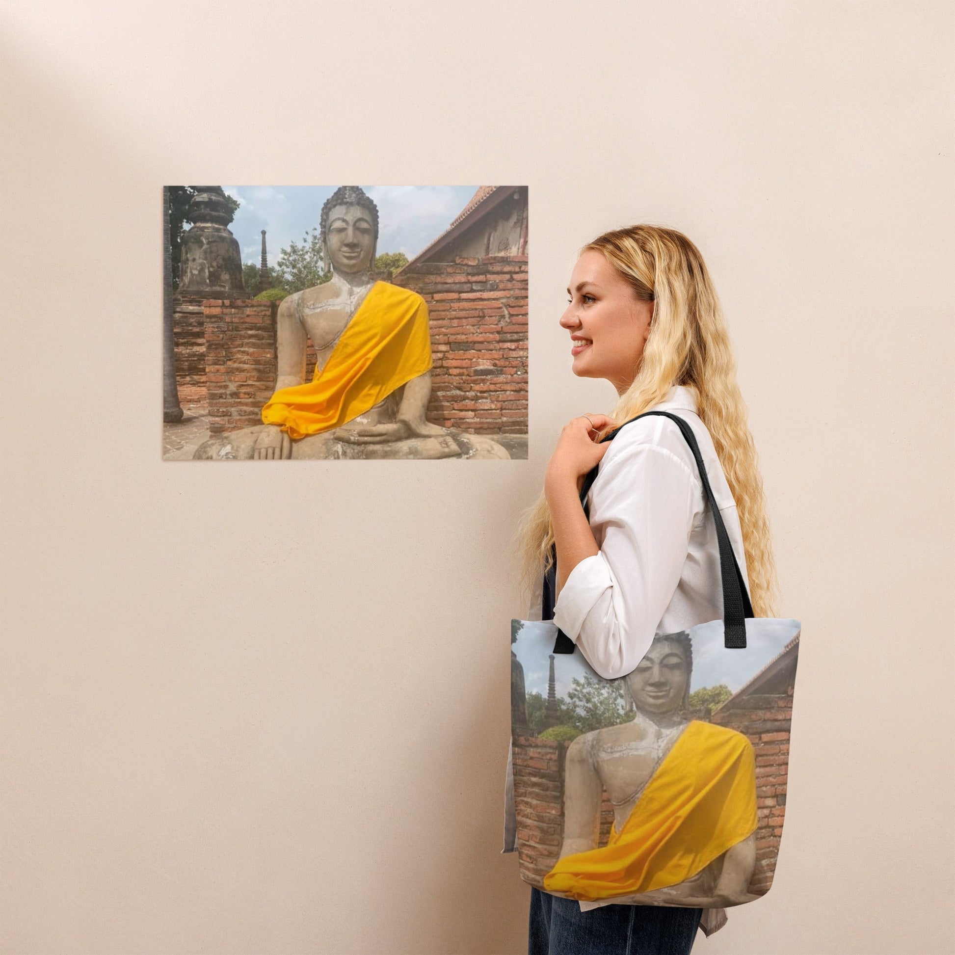 Silent Grace of Ayutthaya – Buddha Statue Poster (Thailand) - Navigate Thailand