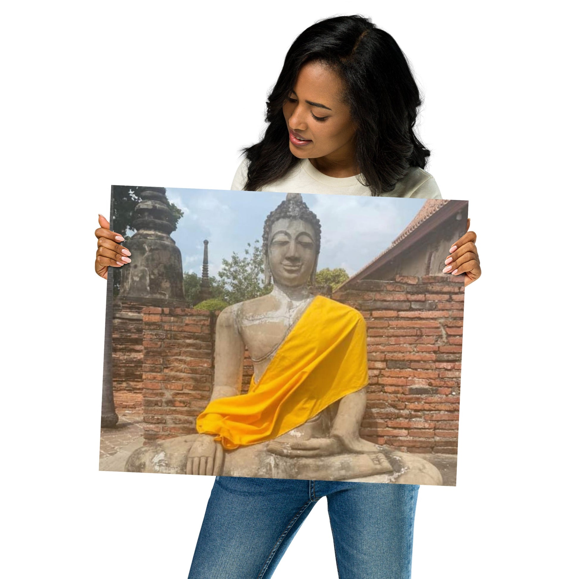 Silent Grace of Ayutthaya – Buddha Statue Poster (Thailand) - Navigate Thailand