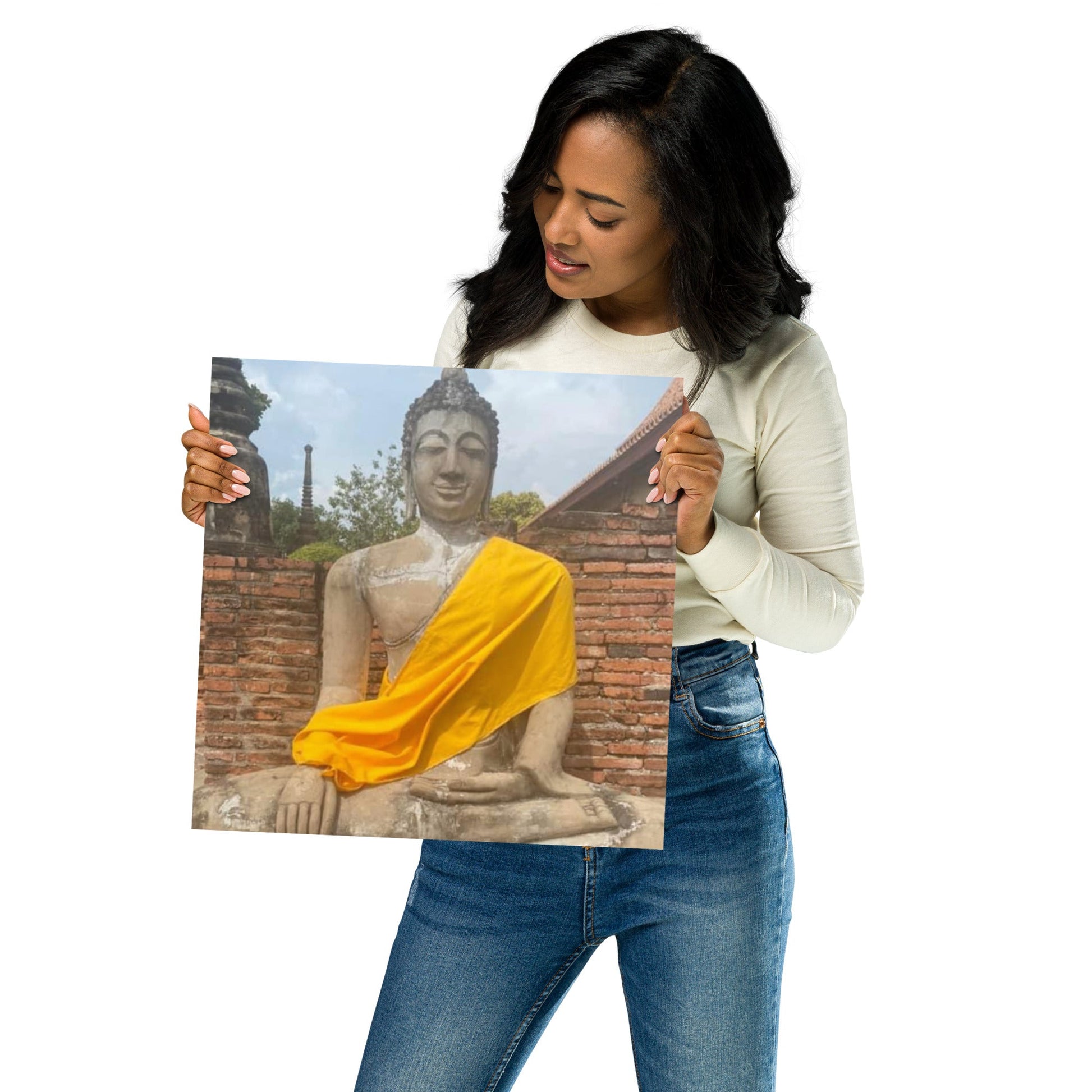 Silent Grace of Ayutthaya – Buddha Statue Poster (Thailand) - Navigate Thailand