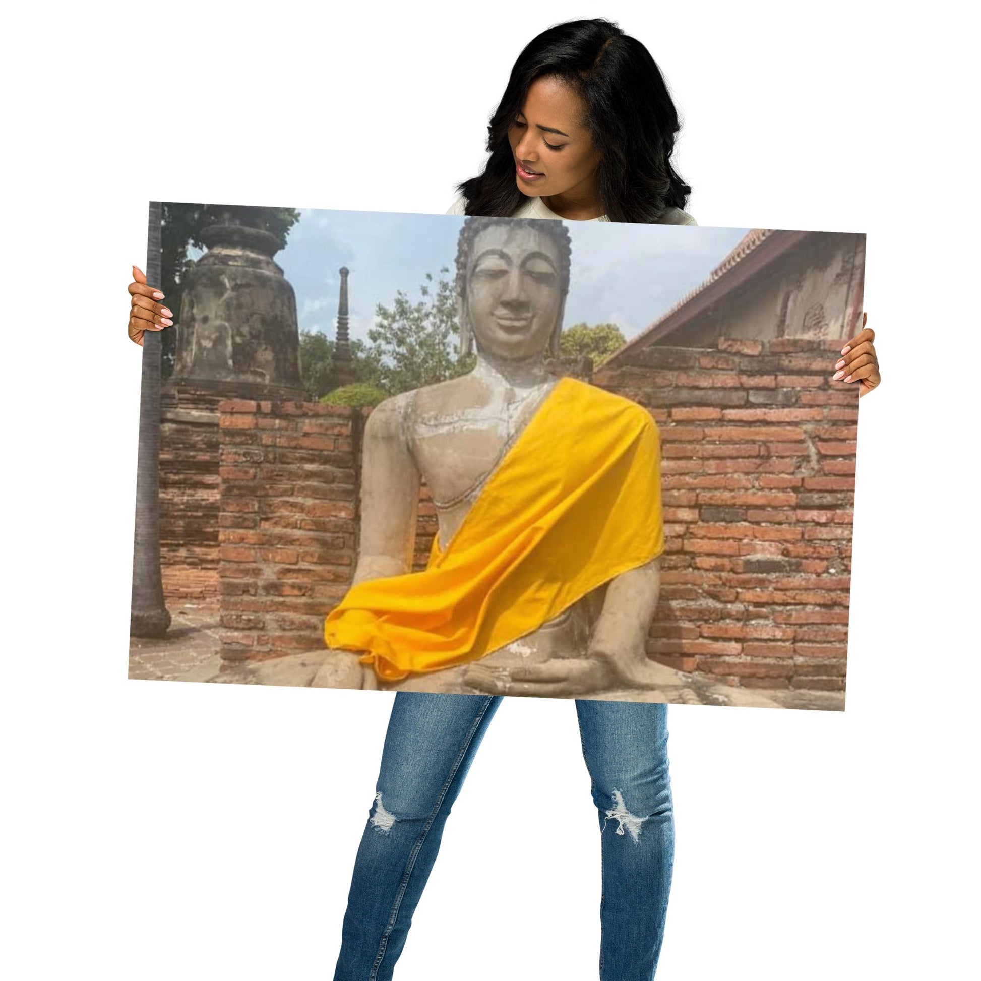 Silent Grace of Ayutthaya – Buddha Statue Poster (Thailand) - Navigate Thailand