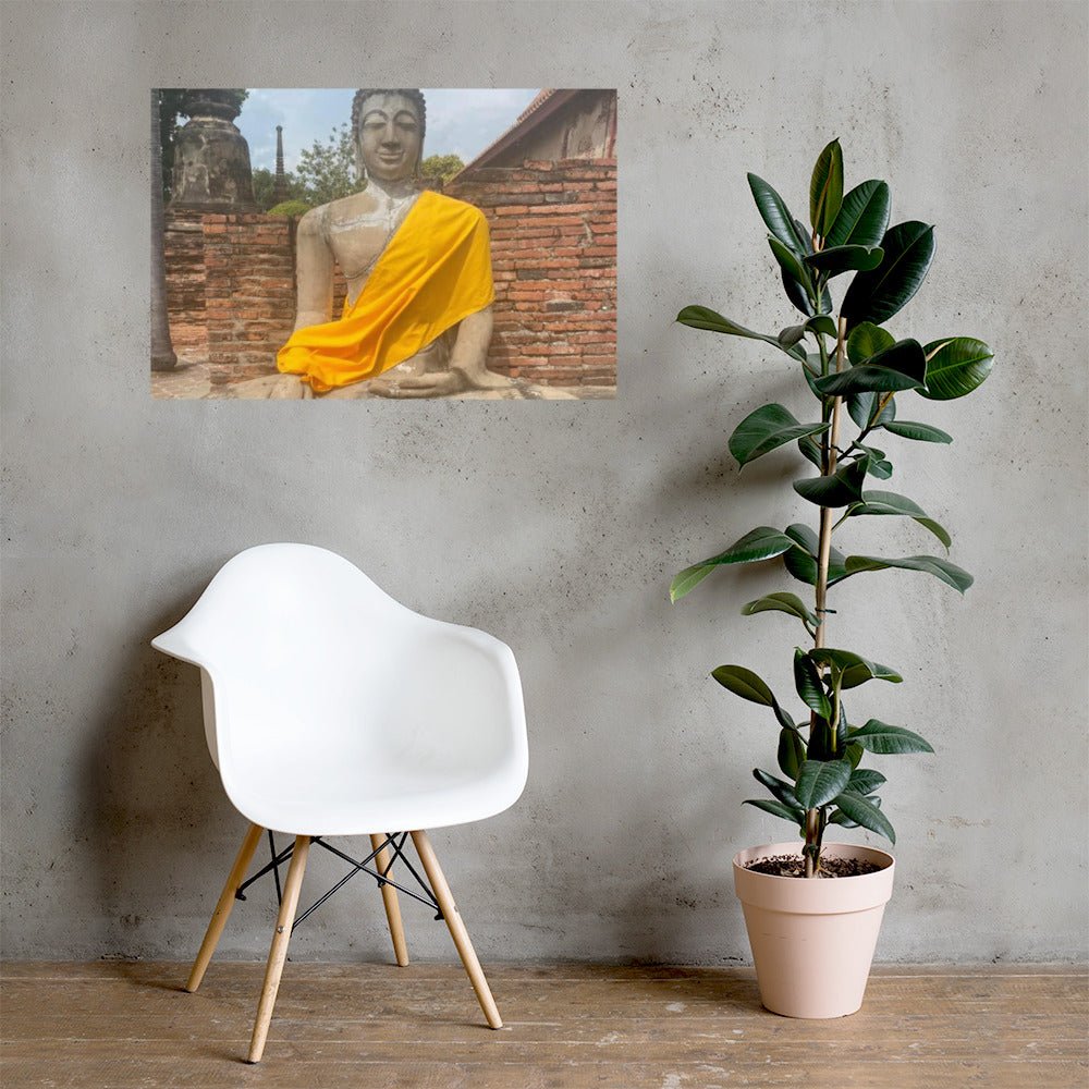 Silent Grace of Ayutthaya – Buddha Statue Poster (Thailand) - Navigate Thailand