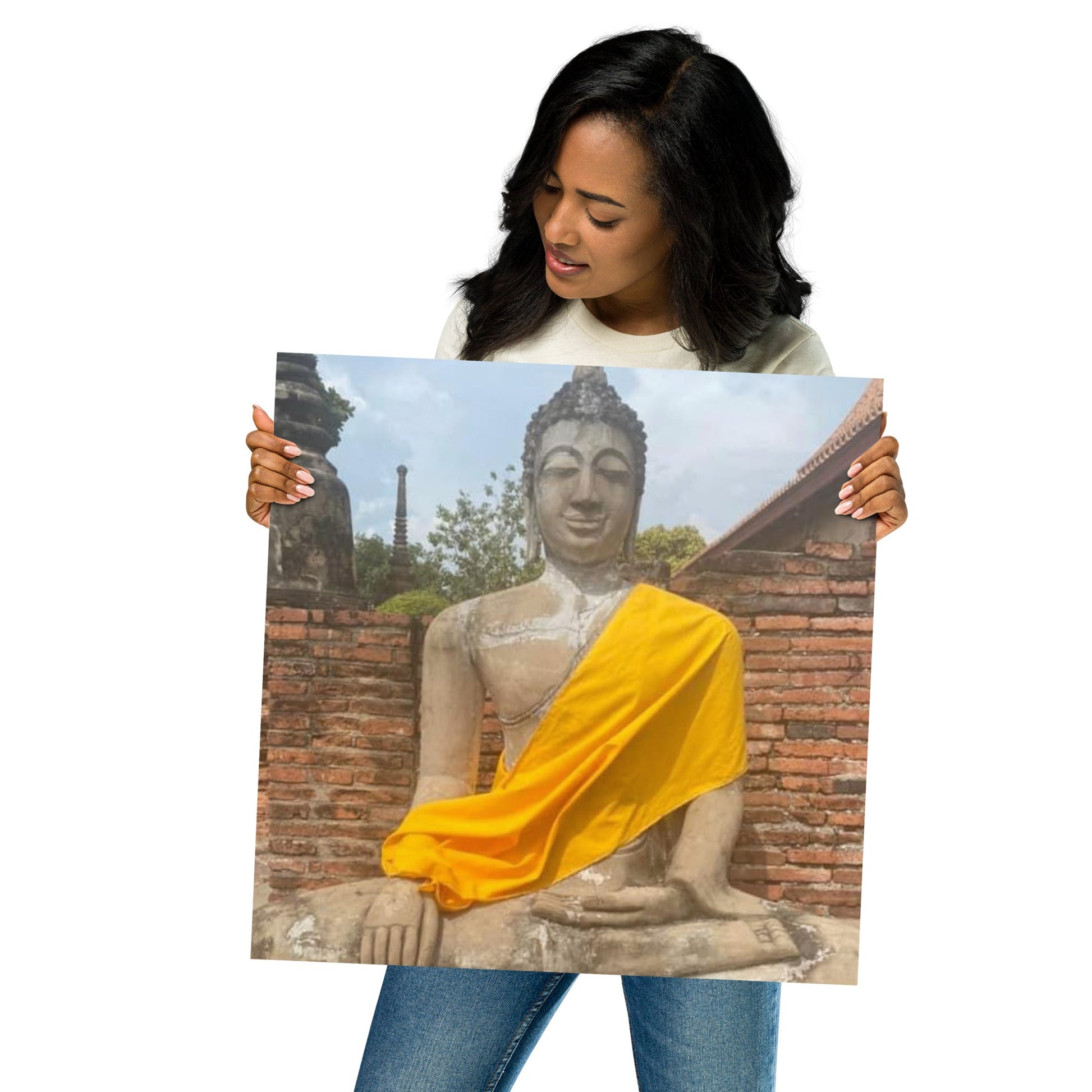 Silent Grace of Ayutthaya – Buddha Statue Poster (Thailand) - Navigate Thailand