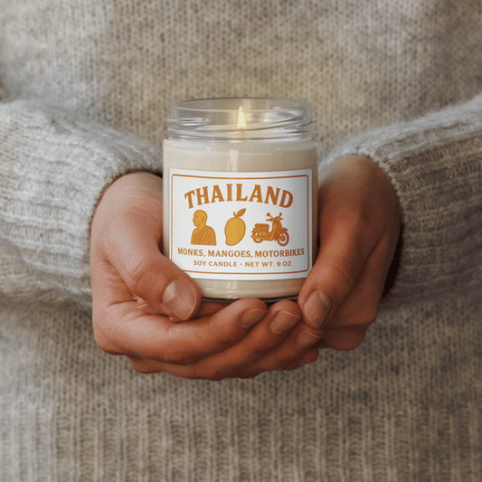 Thailand Soy Candle – Monks, Mangoes & Motorbikes (9 oz) - Navigate Thailand