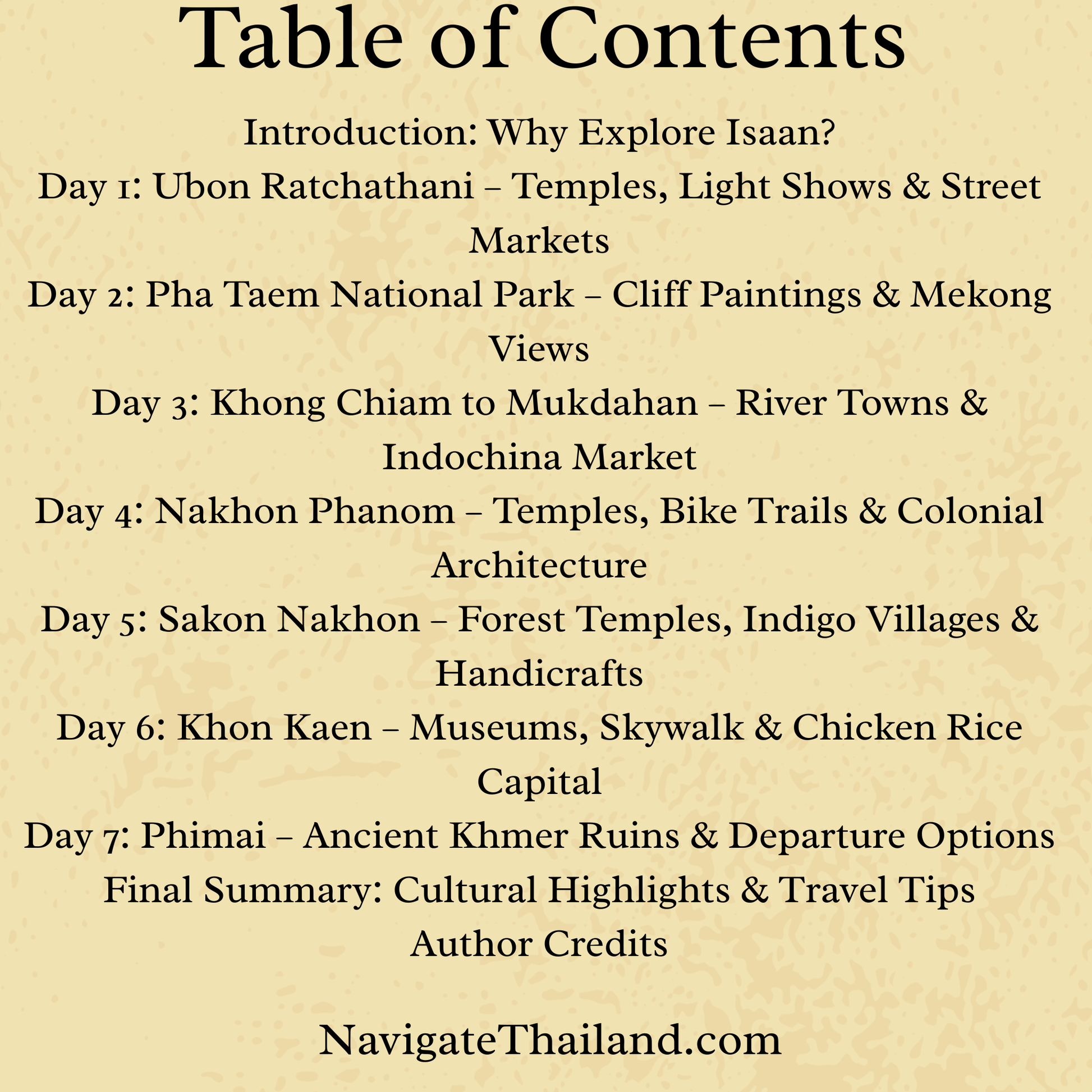 The Best 7 - Day Isaan Itinerary - Navigate Thailand